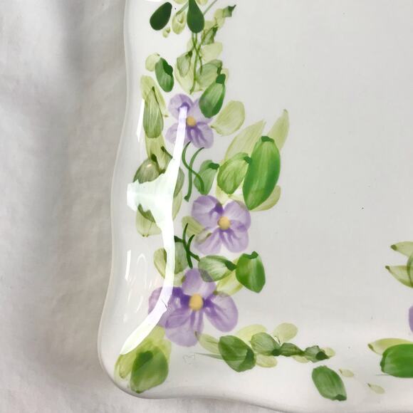 Tabletops Unlimited Mariam's Garden Ceramic Floral Tray For Sugar & Creamer - Picture 6 of 10